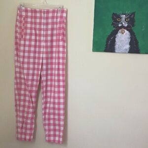 ZARA Pink Gingham Trousers
